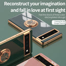 For Google Pixel 6a 6D Electroplating Silicone Holder Phone Case(Pink)