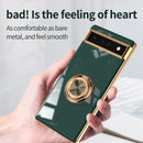 For Google Pixel 6a 6D Electroplating Silicone Holder Phone Case(Grey)