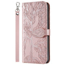For Samsung Galaxy A33 5G Life of Tree Embossing Leather Phone Case(Rose Gold)