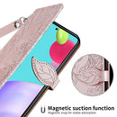 For Samsung Galaxy A33 5G Life of Tree Embossing Leather Phone Case(Rose Gold)