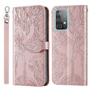 For Samsung Galaxy A53 5G Life of Tree Embossing Leather Phone Case(Rose Gold)