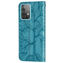 For Samsung Galaxy A53 5G Life of Tree Embossing Leather Phone Case(Blue)