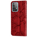 For Samsung Galaxy A53 5G Life of Tree Embossing Leather Phone Case(Red)