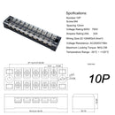 A4010 5 in 1 TB-2510 25A Double Row 10-position Fixed Power Screw Terminal