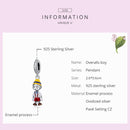 S925 Sterling Silver Bib Boy Pendant DIY Bracelet Necklace Accessories
