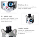 S925 Sterling Silver Magician Cat Beads DIY Bracelet Necklace Accessories