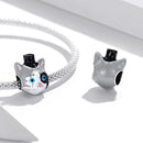 S925 Sterling Silver Magician Cat Beads DIY Bracelet Necklace Accessories