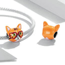 S925 Sterling Silver Sweetheart Big Orange Cat Beads DIY Bracelet Necklace Accessories