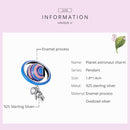 S925 Sterling Silver Planet Astronaut Beads DIY Bracelet Necklace Accessories