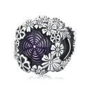 S925 Sterling Silver Retro Flower Beads DIY Bracelet Necklace Accessories