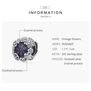 S925 Sterling Silver Retro Flower Beads DIY Bracelet Necklace Accessories