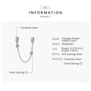 S925 Sterling Silver Retro Flower Safety Chain DIY Bracelet Necklace Accessories