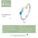 S925 Sterling Silver Heart-shaped Drop Oil Women Open Ring
