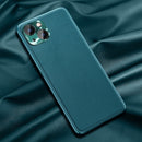 Plain Skin Leather Case For iPhone 13(Cyan)