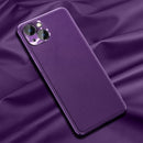 Plain Skin Leather Case For iPhone 13(Purple)