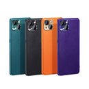 Plain Skin Leather Case For iPhone 13(Orange)