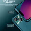 Plain Skin Leather Case For iPhone 13(Cyan)