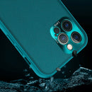 Plain Skin Leather Case For iPhone 13 Pro(Cyan)