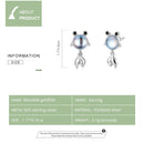 S925 Sterling Silver Smart Goldfish Ear Stud Women Earrings