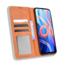 For Xiaomi Redmi Note 11 / Poco M4 Pro Magnetic Buckle Retro Texture Leather Case(Brown)