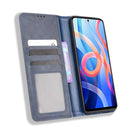 For Xiaomi Redmi Note 11 / Poco M4 Pro Magnetic Buckle Retro Texture Leather Case(Blue)