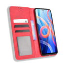 For Xiaomi Redmi Note 11 / Poco M4 Pro Magnetic Buckle Retro Texture Leather Case(Red)