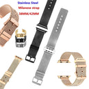 For Apple Watch Series 7 45mm / 6 & SE & 5 & 4 44mm / 3 & 2 & 1 42mm Milanese Stainless Steel Double Buckle Watch Band(Black)