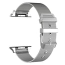 For Apple Watch Series 7 45mm / 6 & SE & 5 & 4 44mm / 3 & 2 & 1 42mm Milanese Stainless Steel Double Buckle Watch Band(Silver)
