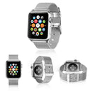 For Apple Watch Series 7 45mm / 6 & SE & 5 & 4 44mm / 3 & 2 & 1 42mm Milanese Stainless Steel Double Buckle Watch Band(Silver)