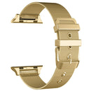 For Apple Watch Series 7 45mm / 6 & SE & 5 & 4 44mm / 3 & 2 & 1 42mm Milanese Stainless Steel Double Buckle Watch Band(Gold)