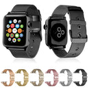 For Apple Watch Series 6 & SE & 5 & 4 44mm / 3 & 2 & 1 42mm Milanese Stainless Steel Double Buckle Watch Band (Rose Gold)