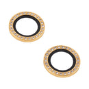 9H Point Drill Camera Lens Protector Circle For iPhone 13 / 13 mini(Gold)