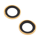 9H Point Drill Camera Lens Protector Circle For iPhone 13 / 13 mini(Gold)