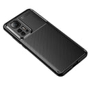 For Xiaomi 12 Pro 5G Carbon Fiber Texture Shockproof TPU Phone Case(Black)