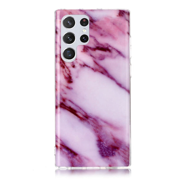 For Samsung Galaxy S22 Ultra 5G Marble Pattern Soft TPU Phone Case(Purple)