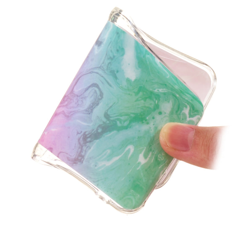 For Samsung Galaxy S22 Ultra 5G Marble Pattern Soft TPU Phone Case(Pink Green)