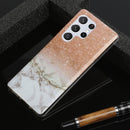 For Samsung Galaxy S22 Ultra 5G Marble Pattern Soft TPU Phone Case(White Gold)