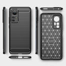 For Xiaomi 12 5G Brushed Texture Carbon Fiber TPU Phone Case(Black)