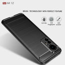 For Xiaomi 12 5G Brushed Texture Carbon Fiber TPU Phone Case(Black)