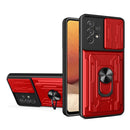 For Samsung Galaxy A33 5G Sliding Camshield Card Phone Case(Red)