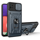 For Samsung Galaxy A22 5G Sliding Camshield Card Phone Case(Grey)