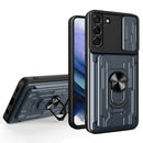 For Samsung Galaxy S22+ 5G Sliding Camshield Card Phone Case(Grey)