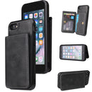 Calf Texture Magnetic Case For iPhone SE 2022 / SE 2020 / 8 / 7(Black)