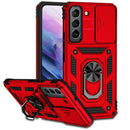 For Samsung Galaxy S22 5G Sliding Camshield Holder Phone Case(Red)