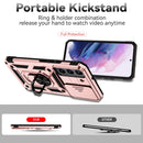 For Samsung Galaxy S22 5G Sliding Camshield Holder Phone Case(Rose Gold)