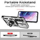 For Samsung Galaxy S22 5G Sliding Camshield Holder Phone Case(Silver)