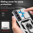 For Samsung Galaxy S22 5G Sliding Camshield Holder Phone Case(Silver)