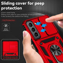 For Samsung Galaxy S22+ 5G Sliding Camshield Holder Phone Case(Red)