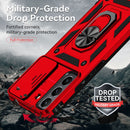 For Samsung Galaxy S22+ 5G Sliding Camshield Holder Phone Case(Red)