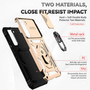 For Samsung Galaxy S22+ 5G Sliding Camshield Holder Phone Case(Gold)